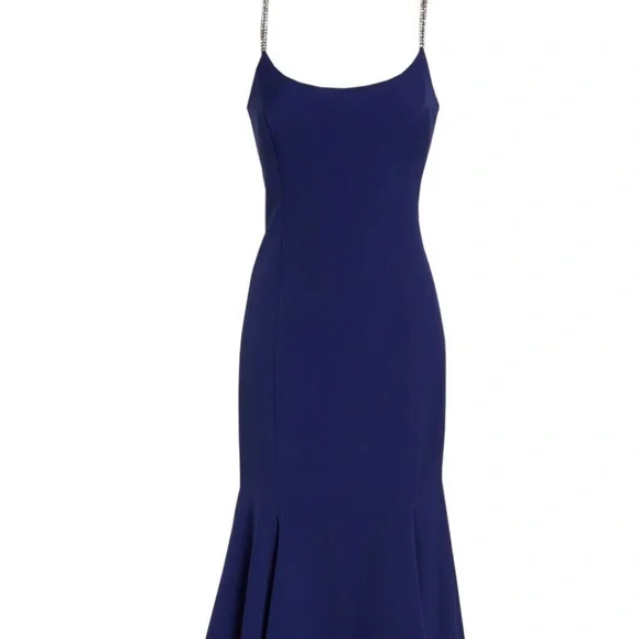 Vince Camuto Laguna Crystal Strap Mermaid Gown - M - Picture 2 of 7